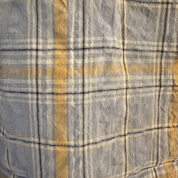 dip - Blue Plaid Cotton Sleeveless Top with Ruffles - Picture 6 of 6